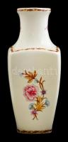 Hollóházi virágos váza, kézzel festett, jelzett, kis kopásokkal, m: 30 cm