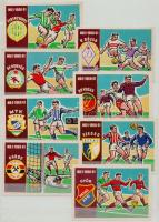NB-1-1960-61 futballcsapatok, 14 db nagyméretű gyufacímke + ív