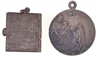~1914. "Népeimhez!" ezüstözött fém minikönyv jelvény, kinyitható (22x28mm) + 1915. "S...