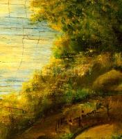 Mednyánszky jelzéssel: Folyó part. Olaj, sérült, vászon, keretben, 33×42 cm