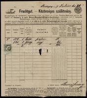 cca 1860-1890 6 kfl hajózási szállítólevél, fuvarlevél / 6 different bills of freight for ships, inc...