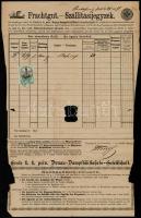 cca 1860-1890 6 kfl hajózási szállítólevél, fuvarlevél / 6 different bills of freight for ships, inc...