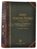 1906 Dr. Brózik Károly: Nagy magyar atlasz. A Magyar Földrajzi Társaság. Megbízásából Erődi Béla és Berecz Antal közreműködésével. Bp. 1906, Lampel R Könyvkereskedése (Wodianer F. és fiai), 8 p.+ 158 színes térképlap+52 p. (névjegyzék.) Kiadói aranyozott félbőr kötésben, kopottas gerinccel és borítóval.