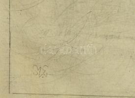 Szász Endre (1926-2003): 2 db rézkarc, papír, az egyik jelzett a dúcon, üvegezett fa keretben, 16×9,...