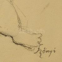 Szőnyi jelzéssel: Csecsemő vázlatok. Ceruza, papír, üvegezett keretben, 35×50 cm