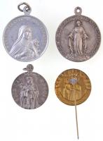 4db klf egyházi témájú medál és kitűző, közte 1947. "Nagyasszonyunk, Hazánk Reménye" Cu ki...