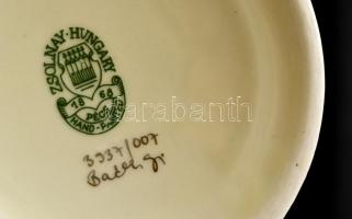 Zsolnay virág mintás váza, kézzel festett, jelzett, hibátlan, m: 26 cm