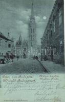 1899 Budapest I. Mátyás templom, utcakép. Schmidt Edgar kiadása (EK)