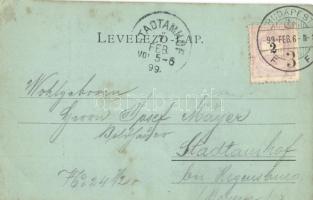 1899 Budapest I. Mátyás templom, utcakép. Schmidt Edgar kiadása (EK)