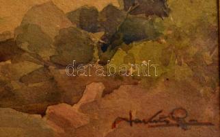 Olvashatatlan jelzéssel: Balatoni vitorlások, akvarell, papír, paszpartuban, 27×35,5 cm