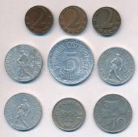 Ausztria 1924-1974. 9db-os vegyes fémpénz tétel, közte 1952. 5Sch Al T:2,2- Austria 1924-1974. 9pcs of various coins, including 1952. 5 Schilling Al C:XF,VF