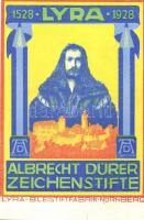 1528-1928 Lyra Bleistiftfabrik Nürnberg. Albrecht Dürer Zeichenstifte / German pencil and crayon factory advertisement card art postcard