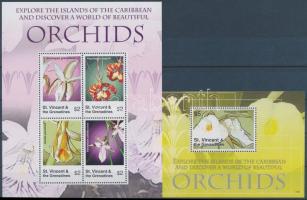 Orchideák kisív + blokk, Orchideák minisheet + block