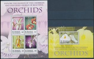 Orchids mini sheet + block, Orchideák kisív + blokk