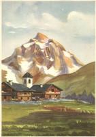 5 db régi olasz művészlap, Chiesa aláírásával / 5 pre-1945 Italian art postcards with the signatures...