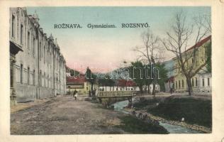 Rozsnyó, Roznava; Gimnázium, híd / grammar school, bridge (EK)