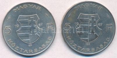 1947. 5Ft Ag "Kossuth" (2x) T:2,2- ph