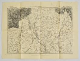1915 Sinaia (Románia) és környékének katonai térképe, 47x60 cm