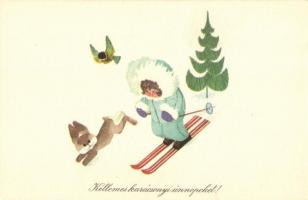 11 db főleg modern karácsonyi és újévi üdvözlőlap (Képzőművészeti Alap) / 11 mostly modern Christmas...