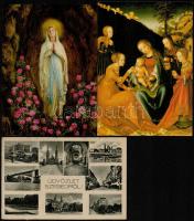 11 db modern vallás témájú képeslapok, katolikus szent helyek, városképes lapok / 11 modern religion...