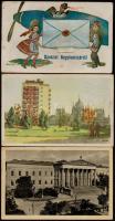 2 db modern budapesti városképes lap és 1 régi Nagykanizsa leporellólap / 2 modern Hungarian town-view postcards and 1 pre-1945 Hungarian leporellocard