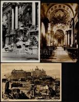 3 db régi magyar városképes lap (Budapest, Szombathely) / 3 pre-1945 Hungarian town-view postcards