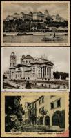 3 db régi magyar városképes lap (Budapest, Eger, Sikonda) / 3 pre-1945 Hungarian town-view postcards