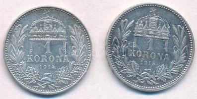 1914KB-1915KB 1K Ag "Ferenc József" (2x) T:1- ph