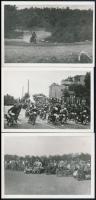 1930 Motorversenyek (Kaposvár, Budapest - Ostrom utca, Mátra), 3 db fotó utólagos előhívás, feliratozva, 6,5x9,5 cm