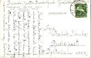 Foglalkozás után. Cserkészek a kantin előtt / Hungarian boy scout camp +1938 IV. Jamboree Gödöllő (s...