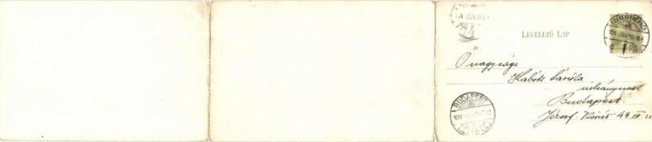 Székesfehérvár, Ligetsor. 3-részes kihajtható panorámalap, Kubik L. kiadása (EK)