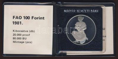 1981. 100Ft "FAO" T:PP Eredeti tokban, tanúsítvánnyal!
