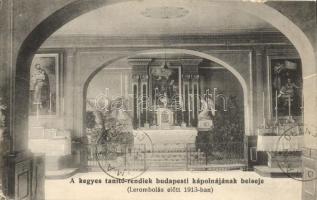 Budapest - 5 db RÉGI képeslap piarista templomokról belső képekkel / 5 pre-1945 postcards of piarist...