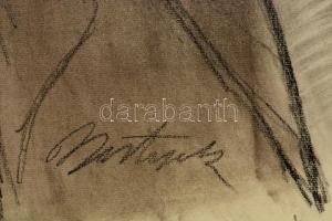 Bortnyik jelzéssel: Női portré. Szén, papír, 65×50 cm