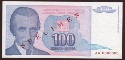 Jugoszlávia 1994. 100D "SPECIMEN 000" T:I-