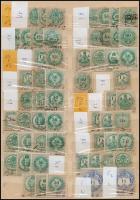 1873-1887 magyar okmánybélyegek típusonként válogatva, fogazat variációkkal 2 berakólapon
