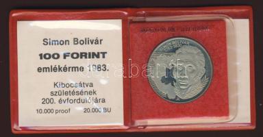1983. 100Ft "Simon Bolivar" T:PP Eredeti tokban, tanúsítvánnyal, csak 10.000db!