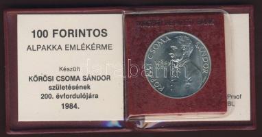 1984. 100Ft "Kőrösi Csoma Sándor" T:BU Eredeti tokban, tanúsítvánnyal!