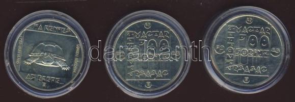 1985. 100Ft 3klf db "Természetvédelem - vadmacska, mocsári teknős, vidra" sor T:BU