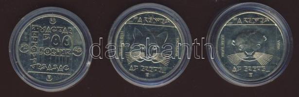 1985. 100Ft 3klf db "Természetvédelem - vadmacska, mocsári teknős, vidra" sor T:BU