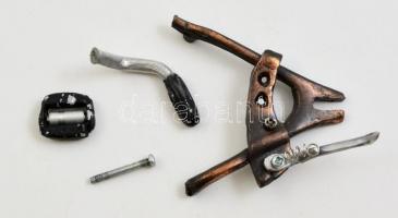 Bicikli fém modell, javításra szorul, 20×27 cm