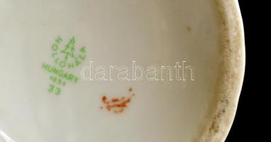 Hollóházi virágos váza, matricás, jelzett, apró kopásokkal, m: 18 cm