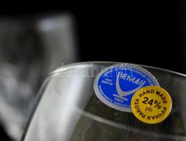 Boros kristálypohár készlet, 6 db, hibátlanok, jelzettek, m: 18,5 cm