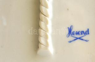 Herendi porcelán fonott, áttört tál, jelzett, hibátlan, 13,5x19 cm