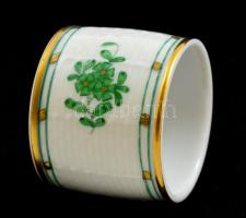 Herendi porcelán Apponyi mintás porcelán gyűrű, kézzel festett, jelzett, hibátlan, d: 4 cm, m: 3,5 cm