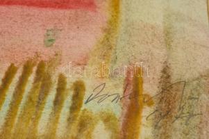 Iványi Ödön (1918-1985): Folyóparti táj, akvarell, papír, jelzett, 43×60 cm