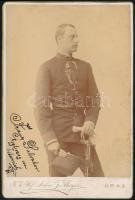 cca 1890 Ferenc Salvator (1866-1939) főherceg, keményhátú fotó, K.K.Hofatelier Ferdinand Mayer, Graz, 16x10 cm./ cca 1890 Archduke Franz Salvator of Austria (1866-1939), board photo, K.K.Hofatelier Ferdinand Mayer, Graz, 16x10 cm.