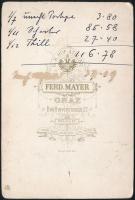 cca 1890 Ferenc Salvator (1866-1939) főherceg, keményhátú fotó, K.K.Hofatelier Ferdinand Mayer, Graz...