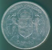 1930. 5P Ag "Horthy jobbra" T:3 ü