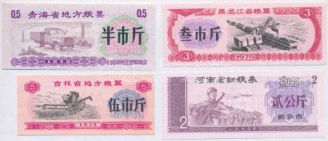 Kína ~1970-1980. 4db klf rizsjegy(?) T:I,I- China ~1970-1980. 4pcs of diff rice coupons (?) C:UNC,AU